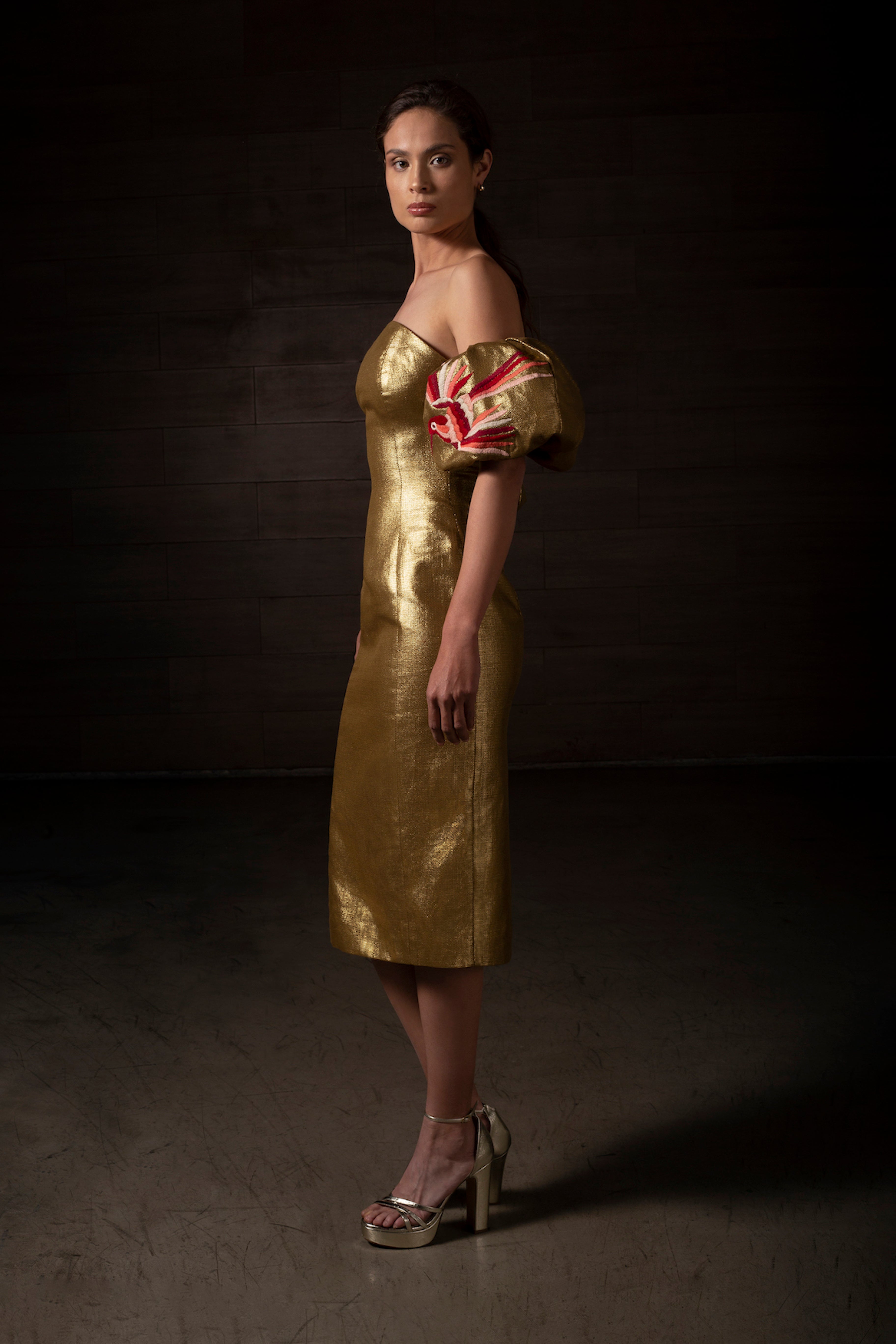 GOLD OTOMI DRESS